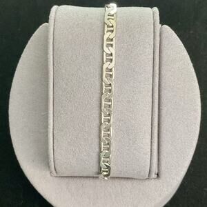 Men’s 8” Mariner Link Bracelet 4.5mm Wide Solid 925 Sterling Silver ITALY 7.32g
